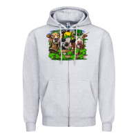 Heather Grey St patrick's day heifers Zipper Hoodie - RanaPortraitStore