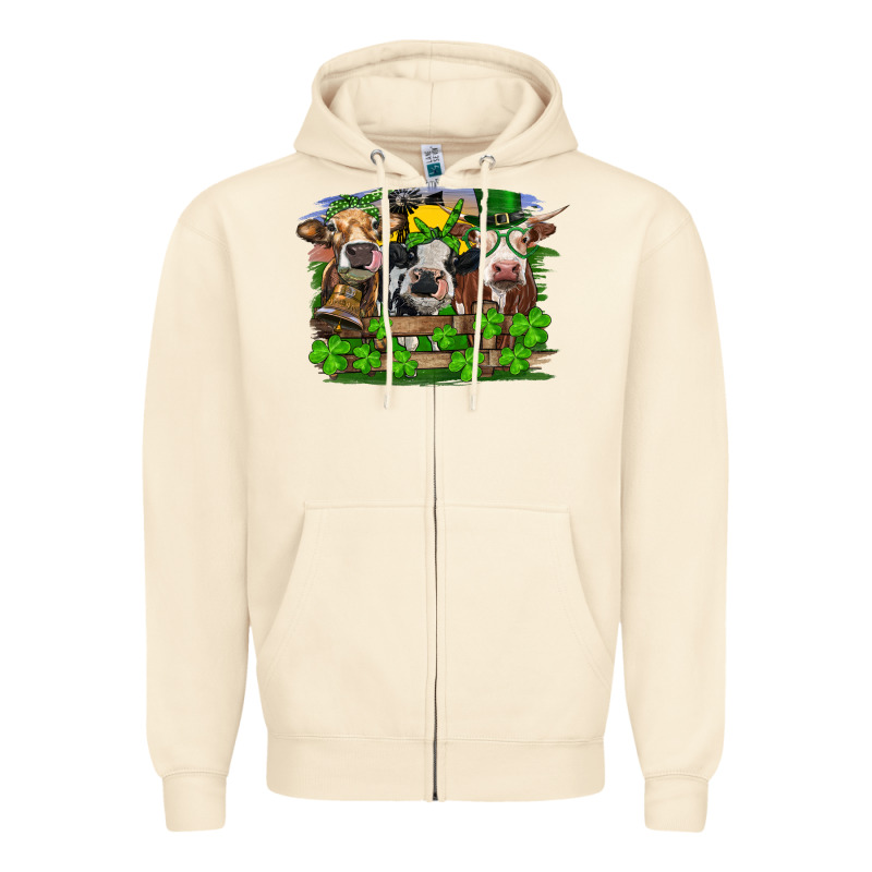 St Patrick's Day Heifers Zipper Hoodie by RanaPortraitStore | Teevron