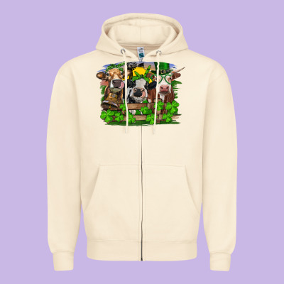 St Patrick's Day Heifers Zipper Hoodie Designed By Ranaportraitstore