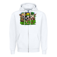 White St patrick's day heifers Zipper Hoodie - RanaPortraitStore