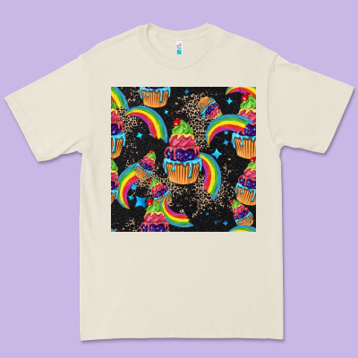 Pride Cupcake Seamless Pattern Premium Tee Designed By Fadigitalartstudio