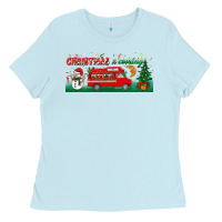 Baby Blue christmas is coming Ladies Tee - BundleAndBundleShop