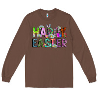 Chestnut Happy Easter Long Sleeve Tee - CowhideDigitalArt