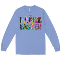 Colony Blue Happy Easter Long Sleeve Tee - CowhideDigitalArt
