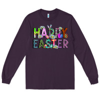 Plum Happy Easter Long Sleeve Tee - CowhideDigitalArt