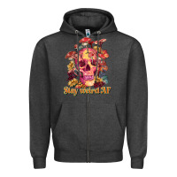 Charcoal Heather stay weird af Zipper Hoodie - RanaPortraitStore