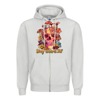 Dove Grey stay weird af Zipper Hoodie - RanaPortraitStore