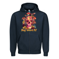 Navy stay weird af Zipper Hoodie - RanaPortraitStore