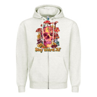 Oatmeal Heather stay weird af Zipper Hoodie - RanaPortraitStore