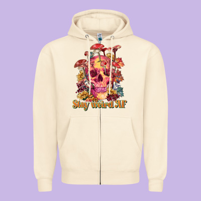 Stay Weird Af Zipper Hoodie Designed By Ranaportraitstore