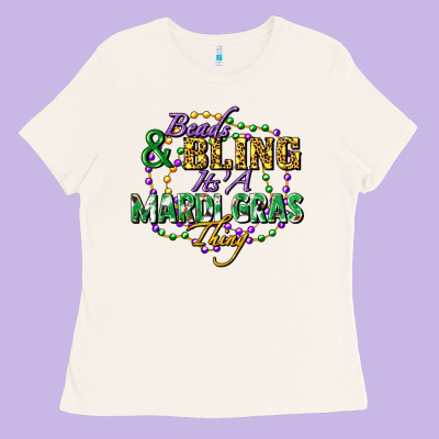 Heads And Bling It's' A Mardi Gras Thing Ladies Tee Designed By Fadigitalartstudio