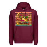 Burgundy cinco de taco paper serape leopard wooden Premium Hoodie - Artiststas