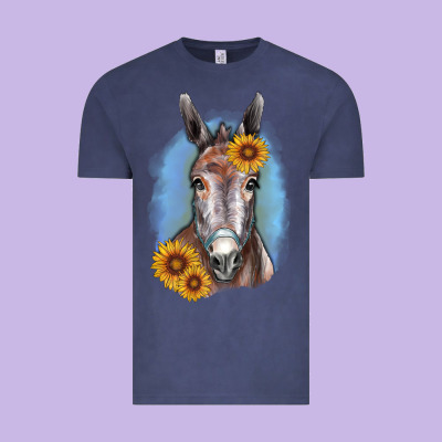 Sunflower Donkey Vintage Tee Designed By Ranaportraitstore