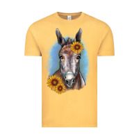 Vintage Mustard Sunflower Donkey Vintage Tee - RanaPortraitStore