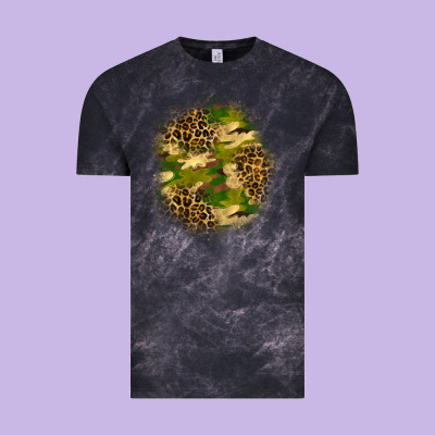 Camouflage And Leopard Patch Vintage Tee Designed By Bundleandbundleshop
