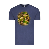 Vintage Denim camouflage and leopard patch Vintage Tee - BundleAndBundleShop