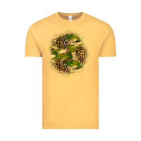 Vintage Mustard camouflage and leopard patch Vintage Tee - BundleAndBundleShop
