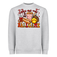 Heather Grey take me out to the ball game softball Heavyweight Sweatshirt - Jasminsmagicworld