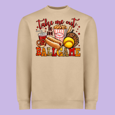 Take Me Out To The Ball Game Softball Heavyweight Sweatshirt Designed By Jasminsmagicworld