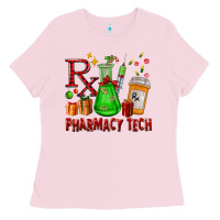 Bubblegum Pink pharmacy tech christmas Ladies Tee - FaDigitalArtStudio