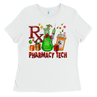 White pharmacy tech christmas Ladies Tee - FaDigitalArtStudio