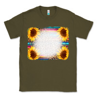 Army Green Serape Bleached Sunflowers Leopard Background Classic Tee - CowCowDesign