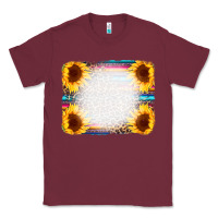 Burgundy Serape Bleached Sunflowers Leopard Background Classic Tee - CowCowDesign