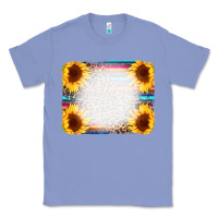 Colony Blue Serape Bleached Sunflowers Leopard Background Classic Tee - CowCowDesign