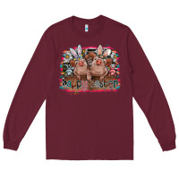 Burgundy Happy Easter Long Sleeve Tee - CowhideDigitalArt