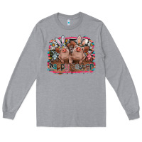 Heather Grey Happy Easter Long Sleeve Tee - CowhideDigitalArt