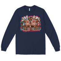 Navy Happy Easter Long Sleeve Tee - CowhideDigitalArt