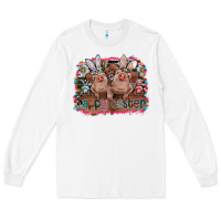 White Happy Easter Long Sleeve Tee - CowhideDigitalArt