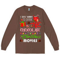 Chestnut i just want to drink hot chocolate watch christmas movies premium Long Sleeve Tee - baoMotion