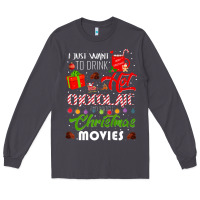 Smoke i just want to drink hot chocolate watch christmas movies premium Long Sleeve Tee - baoMotion