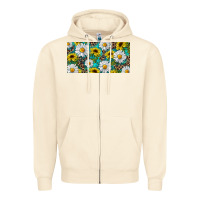 Sandshell Sunflower And Daisy With Leopard Zipper Hoodie - RanaPortraitStore