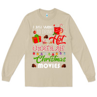 Mushroom i just want to drink hot chocolate watch christmas movies premium Long Sleeve Tee - baoMotion