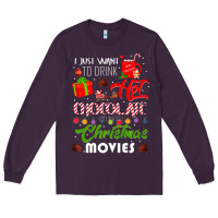 Plum i just want to drink hot chocolate watch christmas movies premium Long Sleeve Tee - baoMotion
