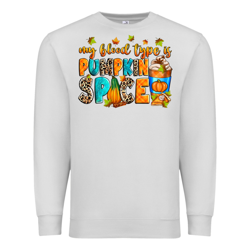 My Blood Type Is Pumpkin Spice Premium Sweatshirt by RanaPortraitStore | Teevron