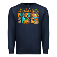 Navy My blood type is pumpkin spice Premium Sweatshirt - RanaPortraitStore