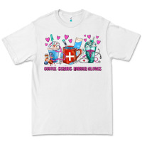 White Coffee Nurse Repeat Nurse Coffee Cups Premium Tee - FaDigitalArtStudio