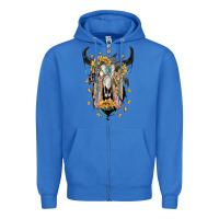 True Royal sunflower boho bull skull with hands Zipper Hoodie - RanaPortraitStore