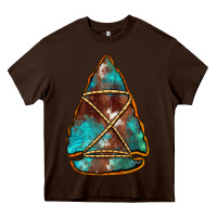 Chocolate Brown turquoise cowhide arrowhead Heavy Core Tee - Jasminsmagicworld
