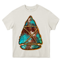 Cream turquoise cowhide arrowhead Heavy Core Tee - Jasminsmagicworld