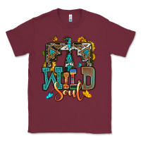 Burgundy western wild soul Classic Tee - OliviaCreatesArt