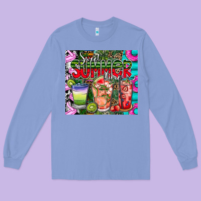 Summer Time Long Sleeve Tee Designed By Cowhidedigitalart
