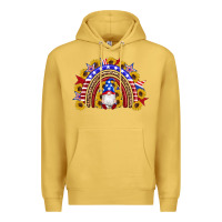 Antique Gold american flag gnomes sunflowers rainbow Premium Hoodie - Artiststas
