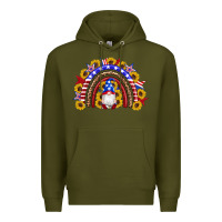 Army Green american flag gnomes sunflowers rainbow Premium Hoodie - Artiststas