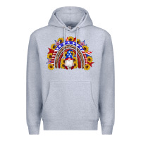 Heather Grey american flag gnomes sunflowers rainbow Premium Hoodie - Artiststas
