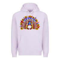 Lilac american flag gnomes sunflowers rainbow Premium Hoodie - Artiststas