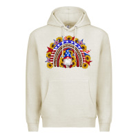 Oatmeal Heather american flag gnomes sunflowers rainbow Premium Hoodie - Artiststas